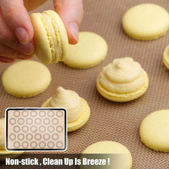 Backmatte 30-Ring Silikon Antihaft Hitzebeständig 0,4 mm Dicke Ofen Kühlschrank Sicher Backhilfe mit Anti-Rutsch-Kanten Küchenmatte