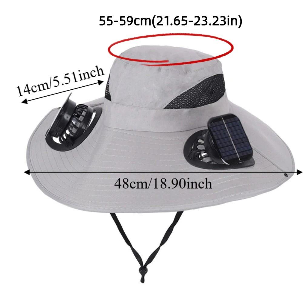 Convenient Dual Fan Solar Fan Hat Breathable UV Protection Wide Brim Sun Cap 3 Speeds Strong Wind Summer Fan Visor Cap Sport