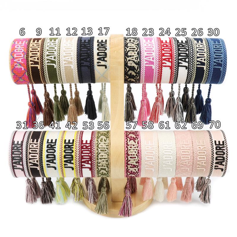 Bohemian Embroidered Letter Tassel Bracelet for Men & Women