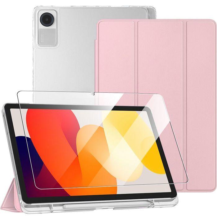 Coque + Verre Trempé - BOOLING - Xiaomi Redmi Pad SE 11" - Protection Silicone - Emplacement Stylet - Rose