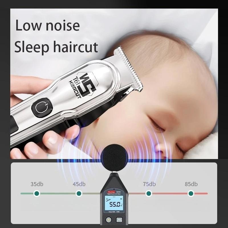 Cichy zestaw do strzyżenia włosów dla niemowląt - Bezpieczny trymer, Cichy dla noworodków, Zaokrąglone ostrza, Akumulatorowy, Bezbolesne i bezstresowe strzyżenie w domu dla dzieci