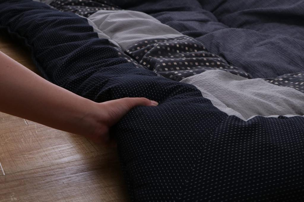 Ikehiko Kotatsu Futon Hazuki Gray Square 205 X 205 Cm Single Item Cotton Modern Patchwork Suitable for Cm Square Kotatsu Stand Approx. 80-90