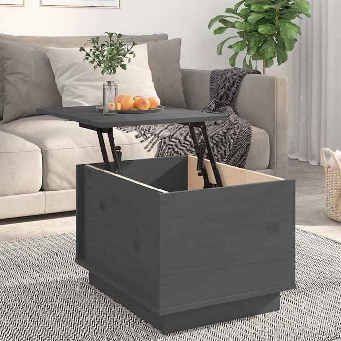 813412 vidaXL Table basse Gris 40x50x35 cm Bois massif de pin