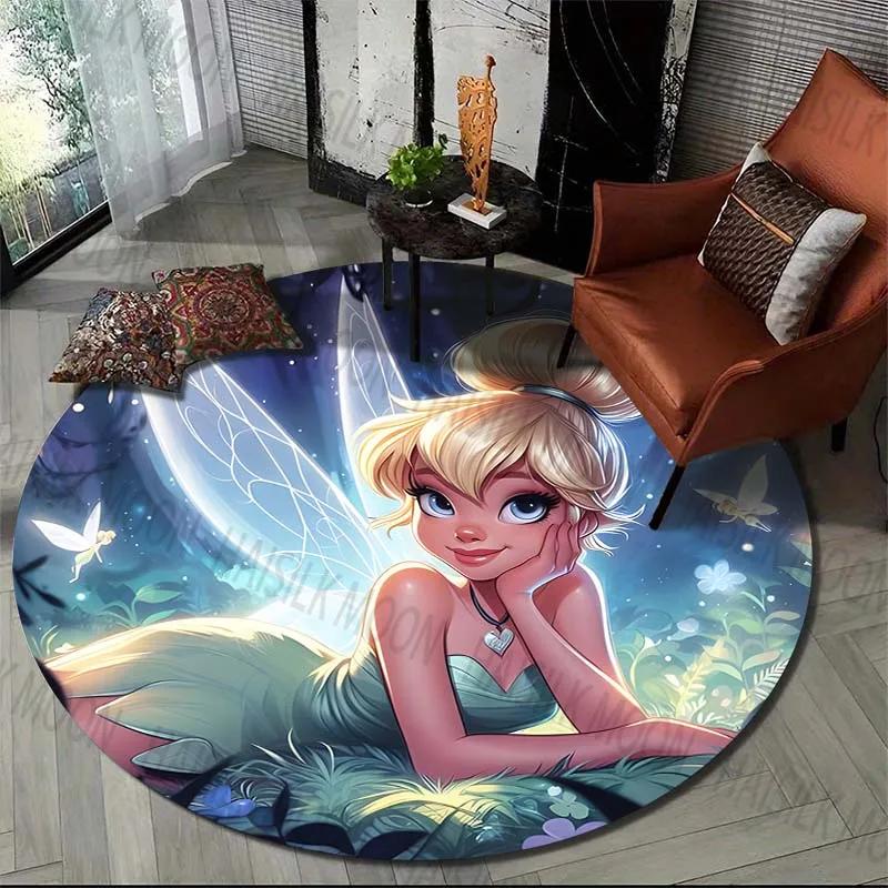 

Fairy Princess Round Rug Flannel Printed Carpet Magical Design Kids Room Decor Cozy Soft Floor Mat Home Decoration Indoor Use 60CM(23.6inch)