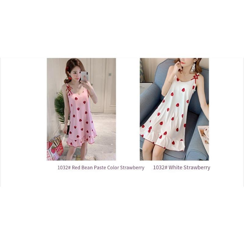 1PC Pajamas with Chest Pads, Women's Summer and Korean Version Suspender Pajamas, Loose Girls, Cute Students, Free Blindfolds