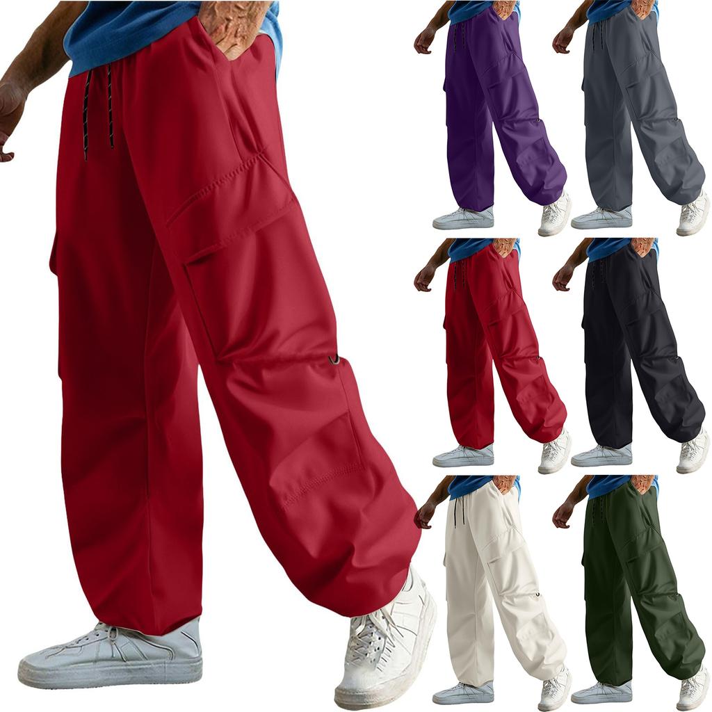 Men's Outdoor Loose Leisure Waterproof Windbreaker Pants Multiple Pockets Workwear Mountain Climbing Pants