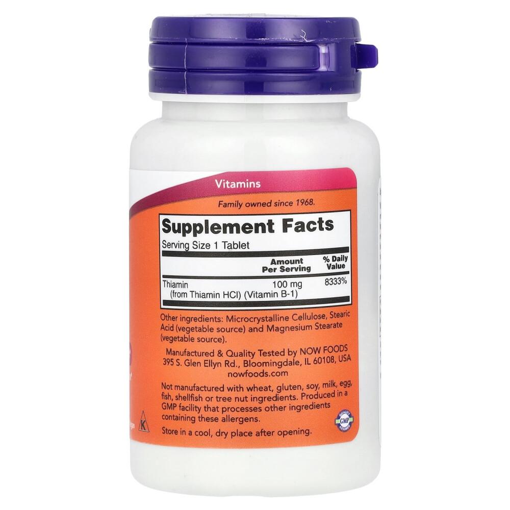 Now Foods B-1 100mg, 100 Tablets (3-Pack)