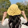 Bow bucket hat women's spring and summer women's sunshade basin hat showing small face ins big eaves sunscreen sun hat