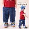 LUSON Baby Boy Embroidered Denim Shorts