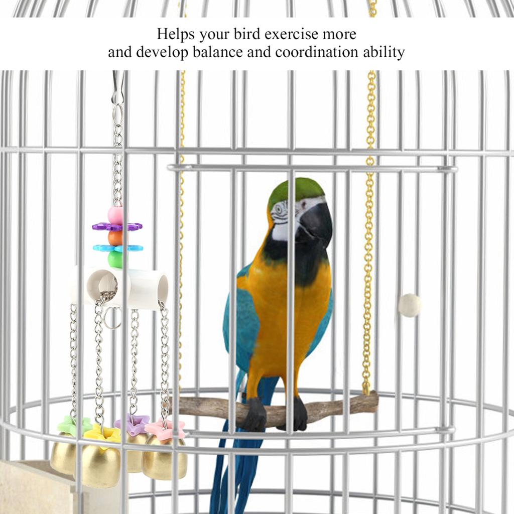 Birds Parrot Swing Toy Climbing Ringing Bells Parakeet Playing Toys Exercise Training Tool