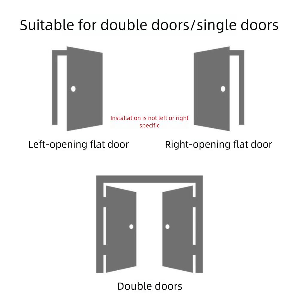 Lysande dörrlås i zinklegering 90/180 graders integritetsskydd Dörrspärr Utan håltagning Inbrottssäkert Skjutdörrslås Beslag