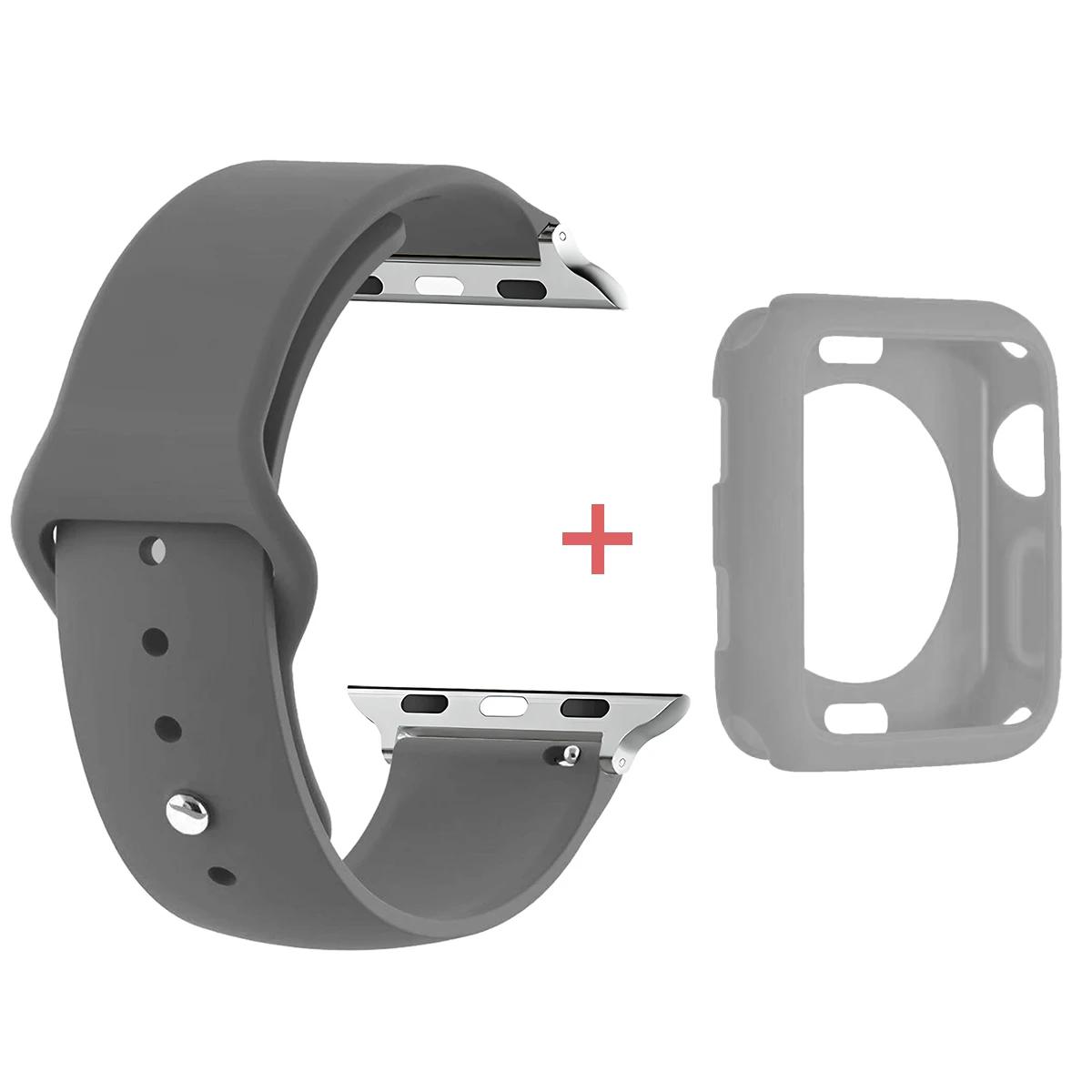 

Чехол+Ремешок из ТПУ для Apple Watch Band 46 42 44 41 40 мм 45 мм 49 мм Защитные стекла для Apple IWatch Серии 11 10 9 8 7 6 ремешок S11 10-42MM