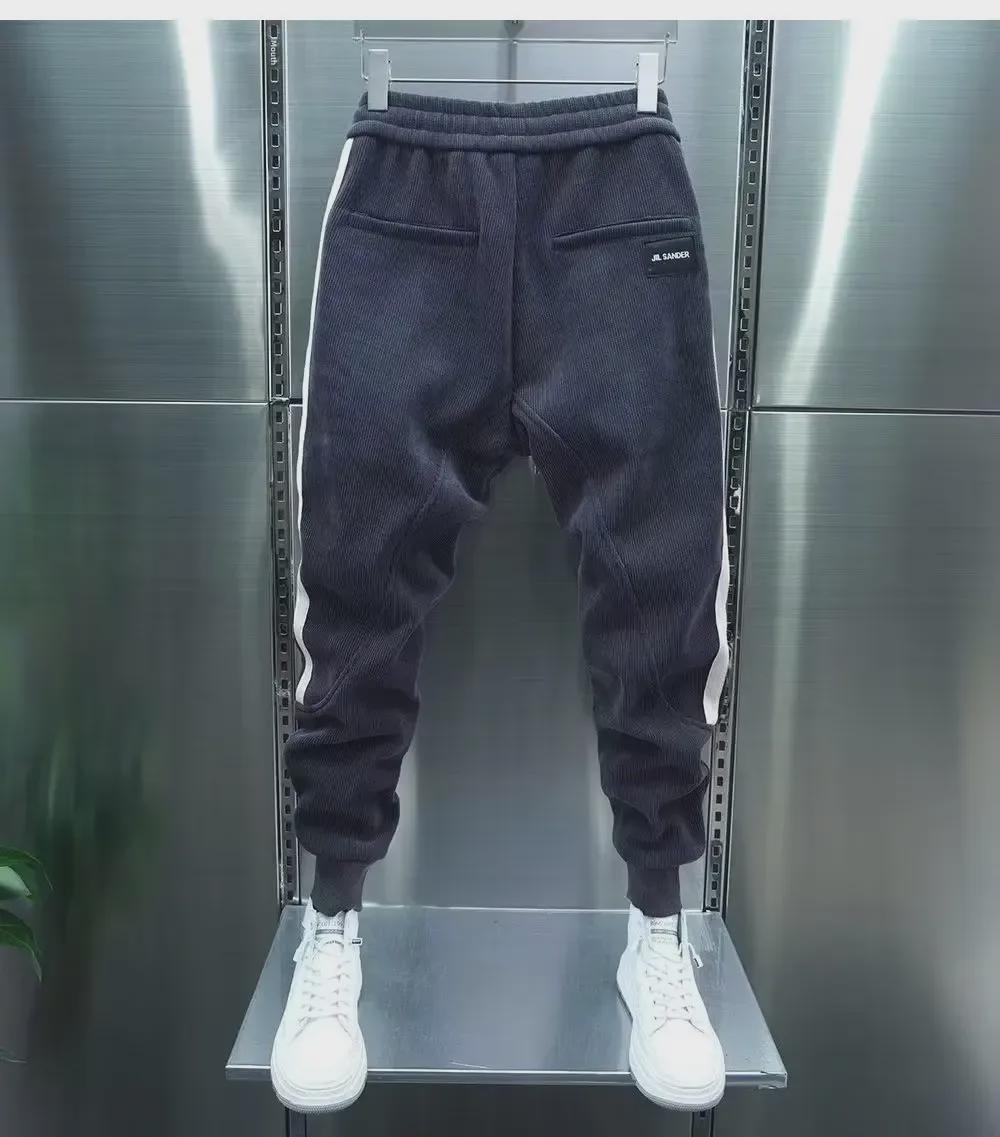 

Men s 2023 Autumn/Winter Casual Loose Straight Wide-Leg Sweatpants with Plush Lining M