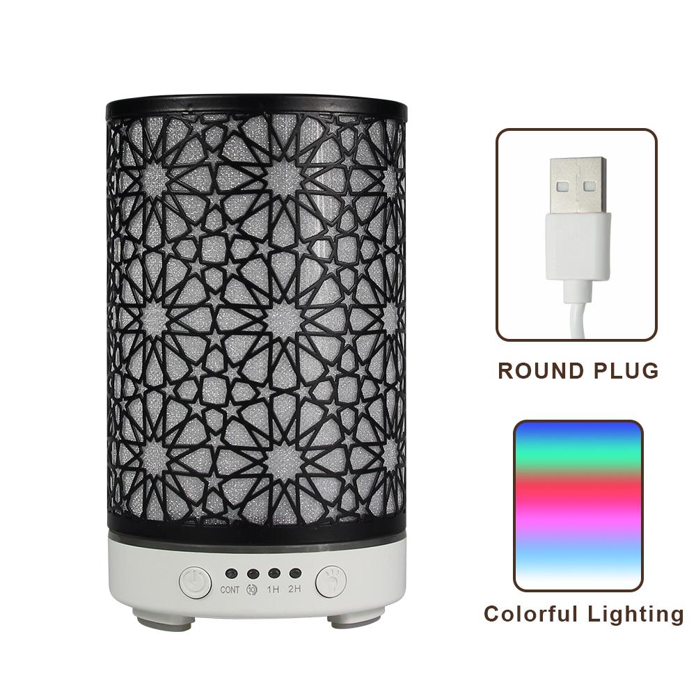 7-color LED Night Lights Bedroom Atmosphere Light 100ml Essential Oil Diffuser Hollow Star Ultrasonic Air Humidifier with Timer
