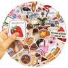 50Pcs Waterproof Removable Stickers For Laptop Luggage Vintage Design Creative DIY Travel Decals