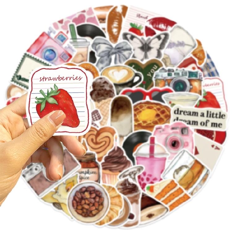 50Pcs Waterproof Removable Stickers For Laptop Luggage Vintage Design Creative DIY Travel Decals