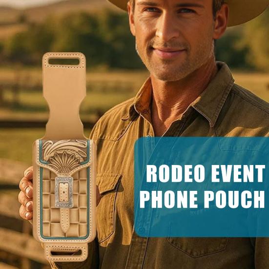 Batı Eyeri Telefon Tutucu Suni Deri Kılıf Eyerlere Uyar Kovboy Tasarımlı Ayarlanabilir Tokalı Askılı Telefon Kılıfı Binicilik Çiftlik Rodeo İçin