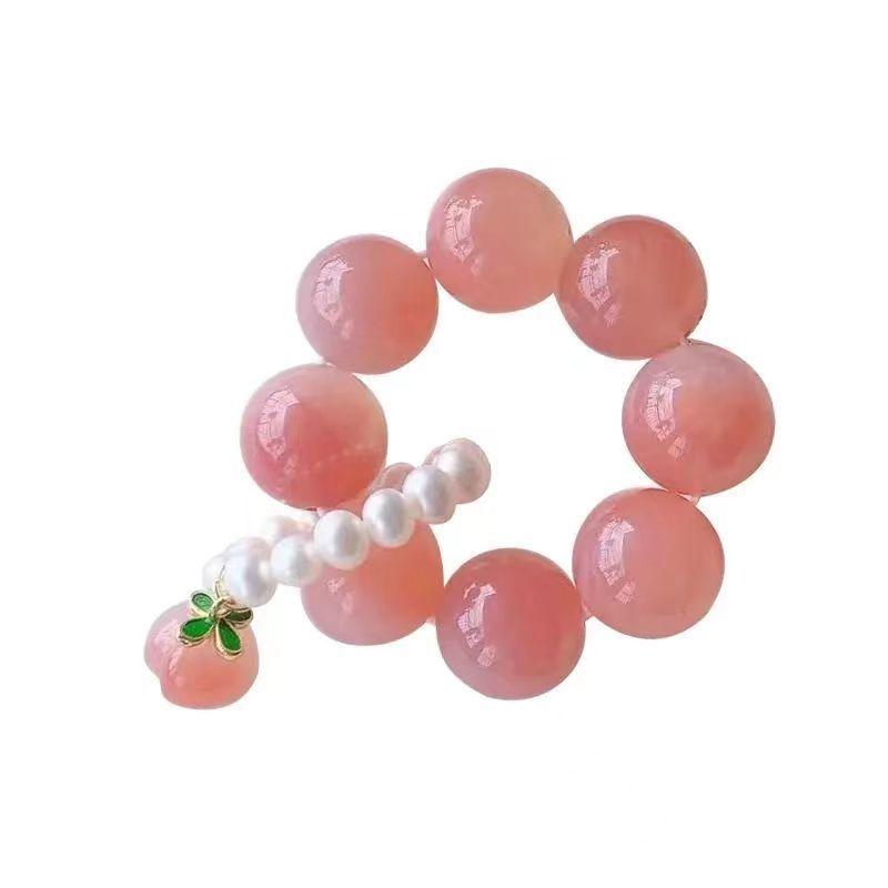 Xiaohongshu Peach Finger Twist Beads Around Finger Ring Super Fairy Peach Blossom Decompression Niche Design Student Pan Beads