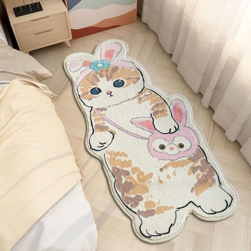 Tappeto Peluche Cartoon Mofusand con Design Stampato per Bagno Porta Ingresso Decorazione