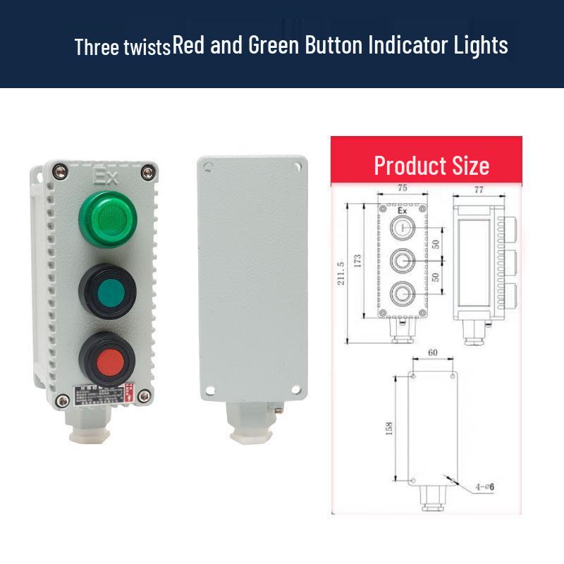 LA53 Explosion-Proof Emergency Stop & Self-Locking Control Switch Box (1H/2H/3H)