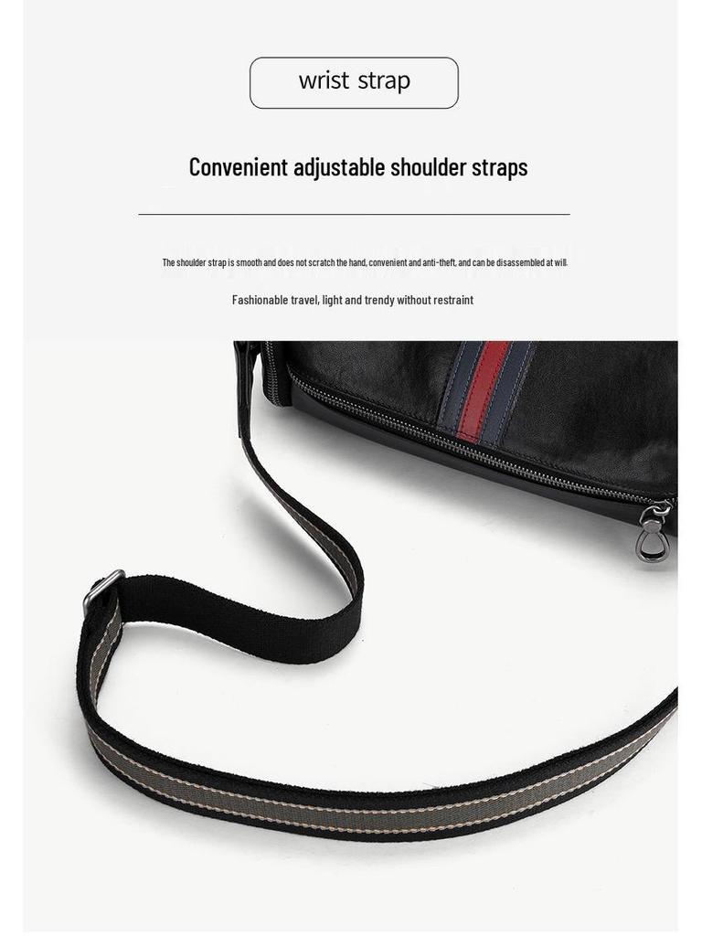 Trendy Men's Genuine Leather Messenger Bag - Casual, Fashionable, First Layer Cowhide Small Shoulder Bag