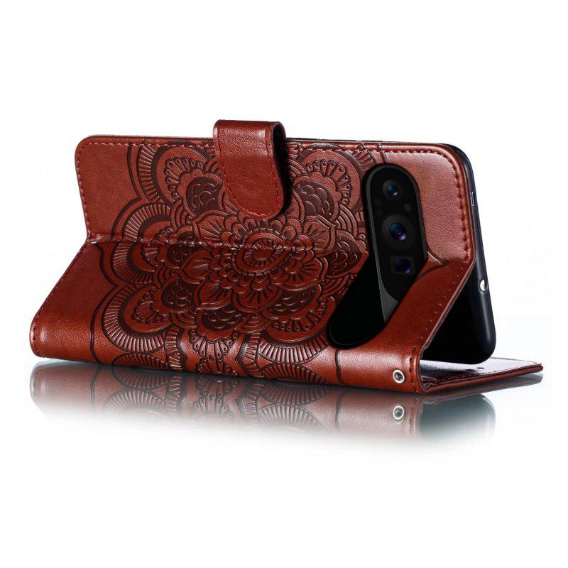For Google Pixel 10 Pro XL/9 Pro XL Case PU Leather Mandala Imprinted Design Wallet Phone Cover