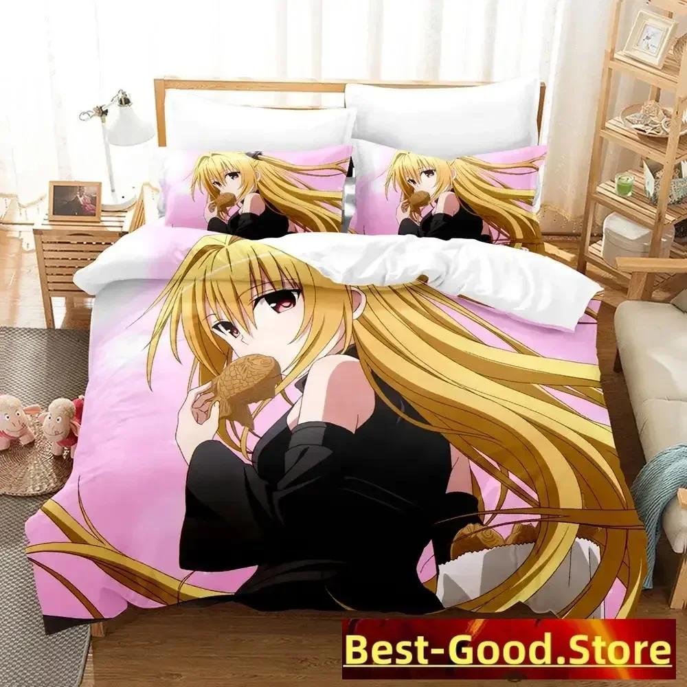 

New To Love Ru Bedding Set Duvet Cover Sheet Printed Bed Set Pillowcase Bed Full Queen King Size Comforter Bedroom 70x133cm 2pcs