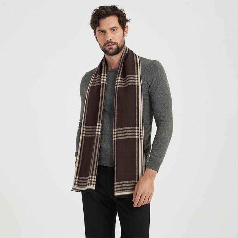 2019 Winter New Model, Imitation Cashmere Men's Scarf, Long Jacquard Horse Brand Double-sided Warm and Cold-proof