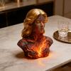 Blazing Maiden Figurine Flame Girl Bust Statue Resin Sculpture Home Office Desktop Artistic Decoration Ornament