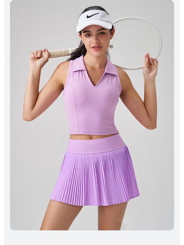 Autumn Antibacterial Women's Yoga & Tennis Skirt Set - High-End Fitness Wear