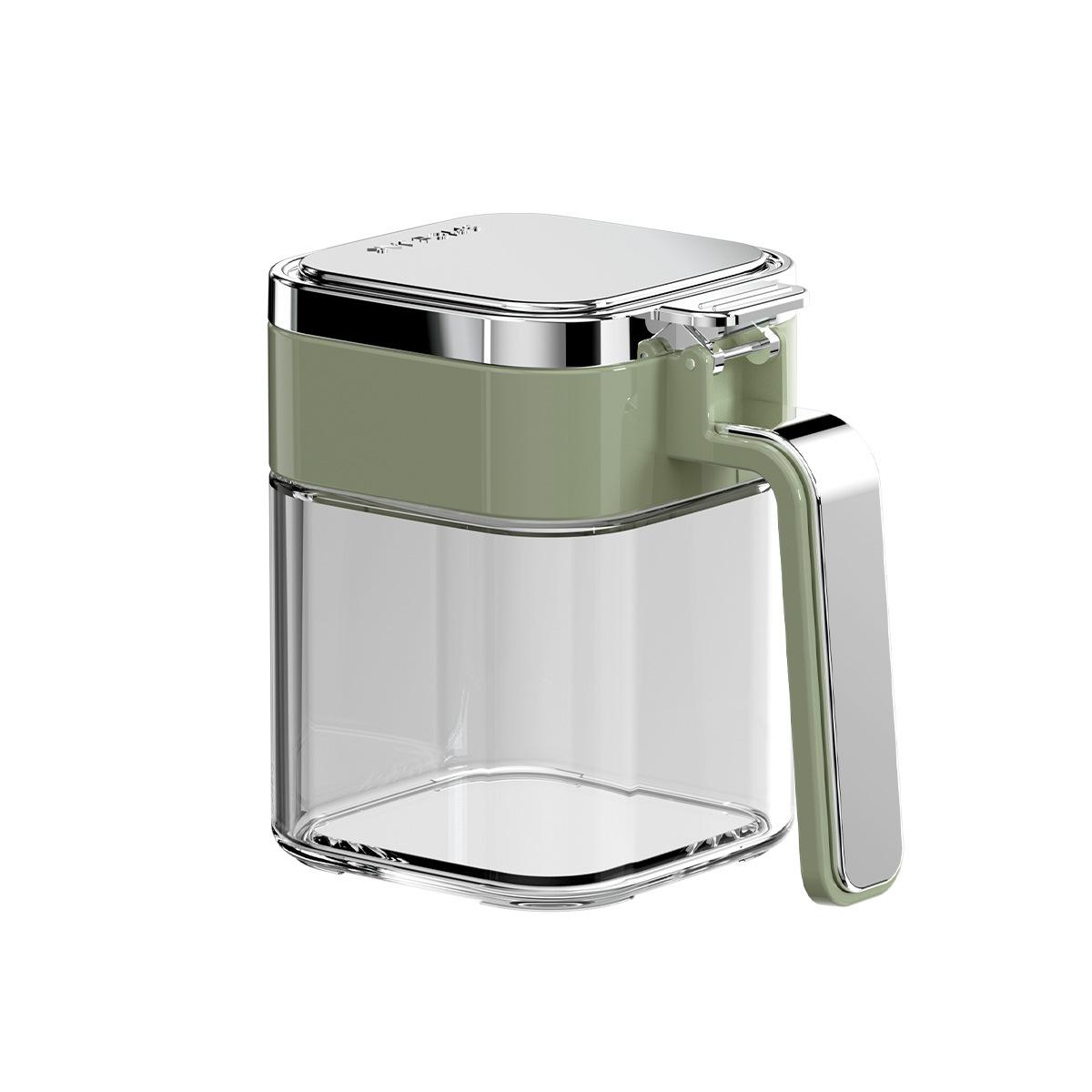 

Sealed Spice Jars Kitchen Glass Salt Sugar Containers 380ml Airtight Storage зелёный