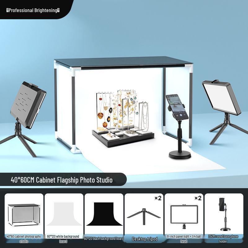 Portable LED Photo Studio Tent with Fill Light for Jewelry