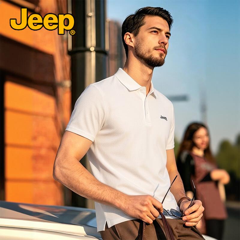JEEP Men s Ice Silk Cooling Short Sleeve Polo Shirt M