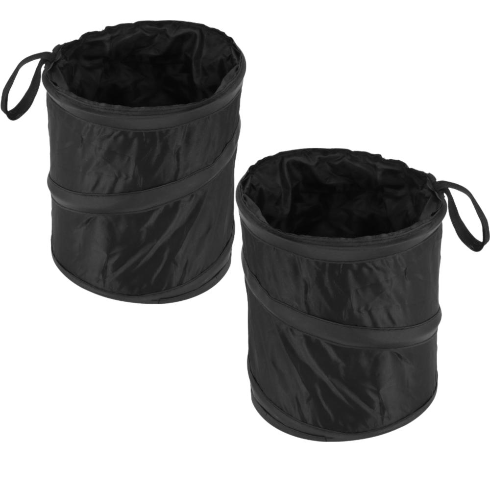 2pcs Hanging Hook Trash Bin Foldable Storage Bucket Universal Car Trash Can  Outdoor