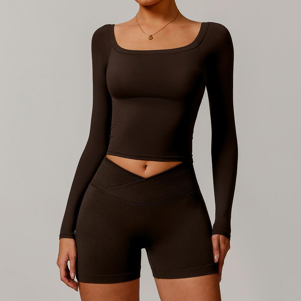 New Yoga Long Sleeved T-Shirt For Women, Sexy One Shoulder Long Sleeved, Brushed, Tight Fitting Sports And Fitness Top For Women