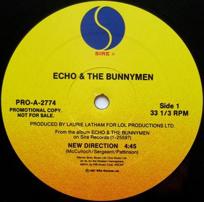 12inch Record ECHO & THE BUNNYMEN - New Direction PROA2774 Sire 1987 US Rock Used