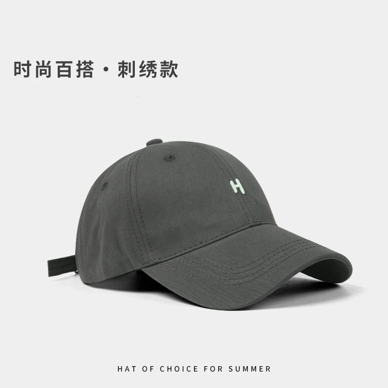 Embroidery baseball cap, big head circumference, wide brim, deep top, pure cotton, breathable and comfortable, women's peaked cap, men