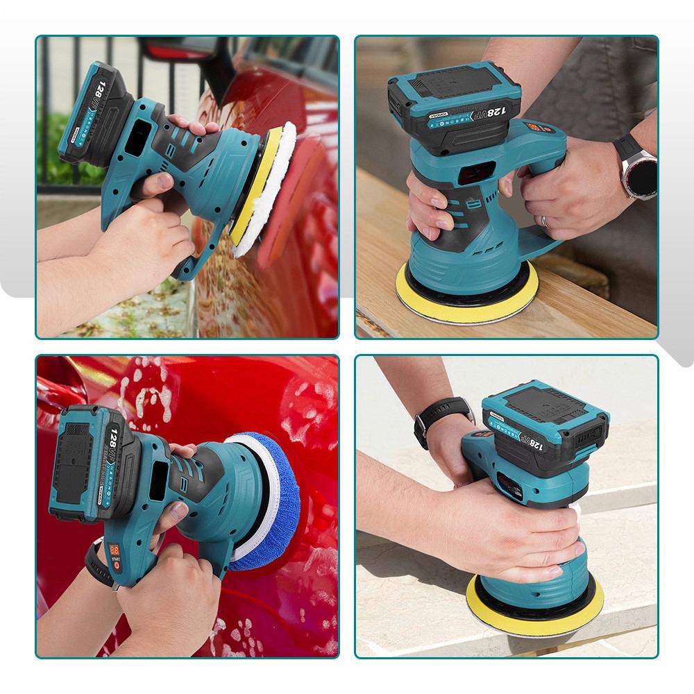 6 Inch 8 Gears Handheld Sanding Rust Removal Machine Portable Electric Car Polisher Auto Polishing Wax Tool