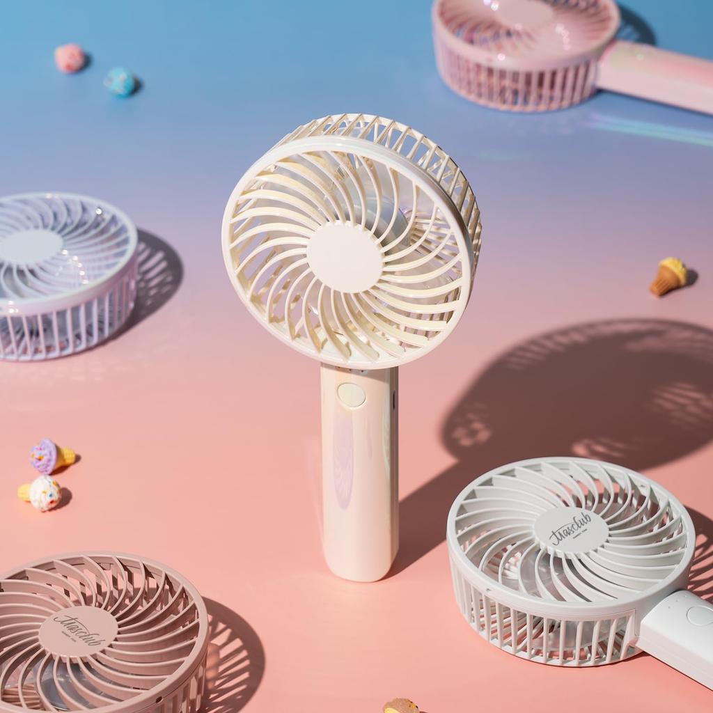 Handheld Airflow Rechargeable USB Wide Range of Portable Fan [2025 High-Volume Japanese-Made Fan] 3-Level Adjustment, Battery, Charging, Type-C