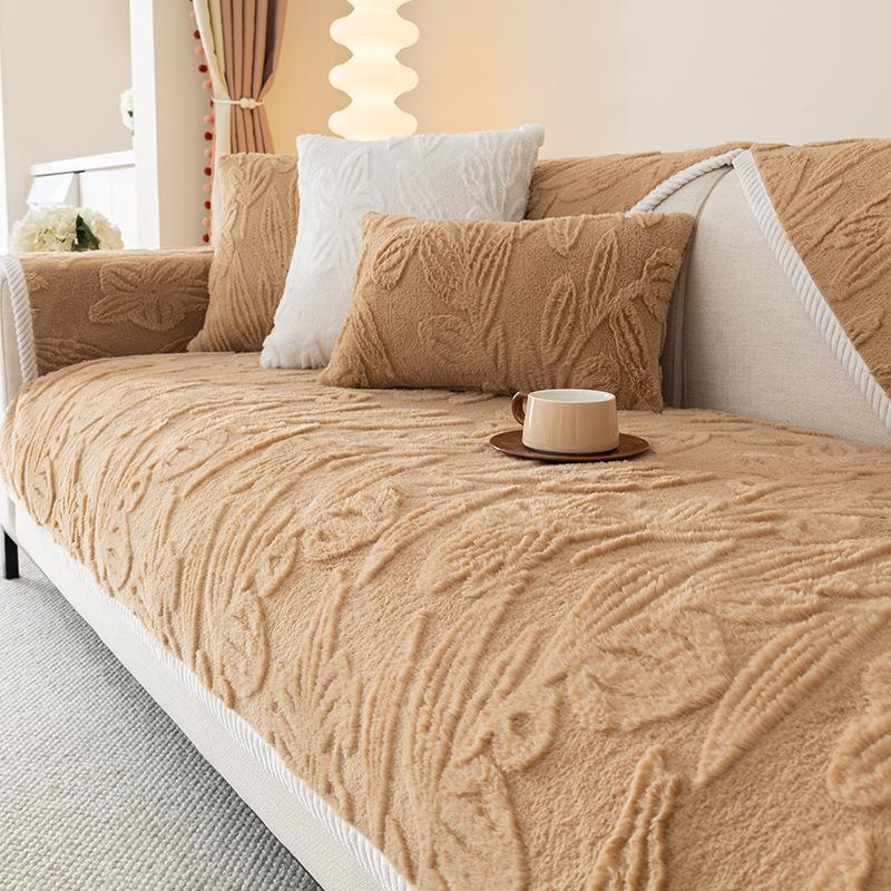 

Зимний утепленный чехол для дивана, однотонный кремовый ветер, плюшевая подушка для дивана, угловые чехлы для гостиной, скандинавский декор, чехол для дивана 70x70cm 1pcs