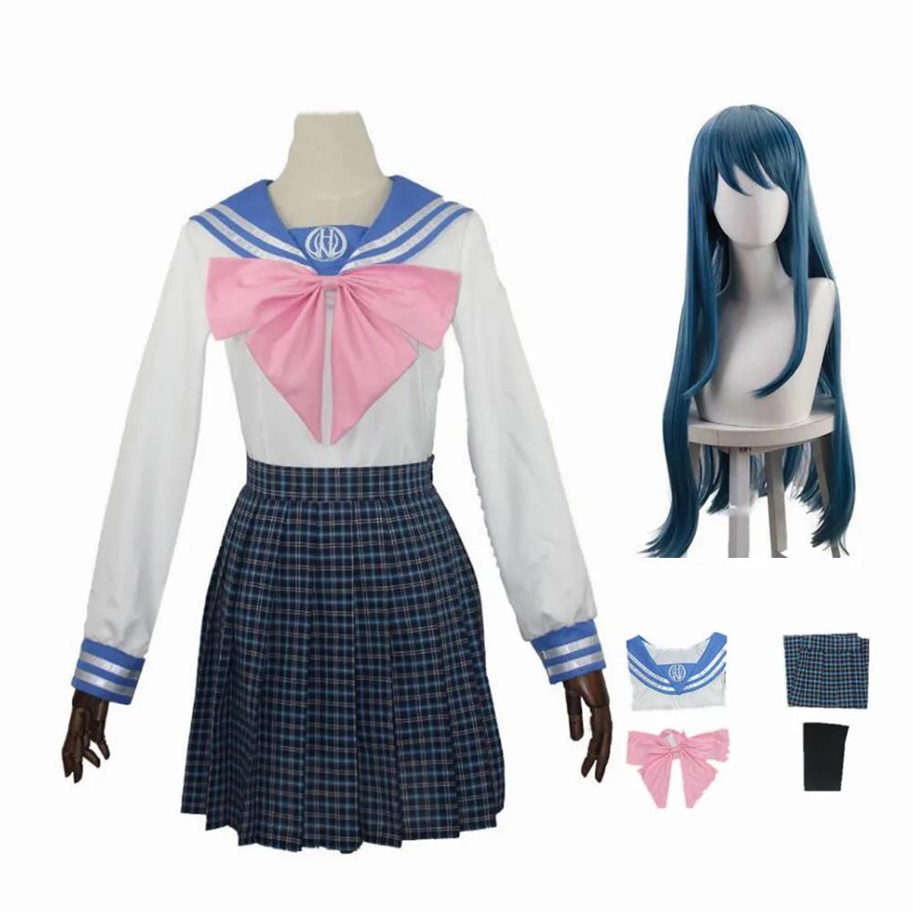 Anime Danganronpa Maizono Sayaka Robes Uniforme Perruque Ensemble Costume Cosplay S gray