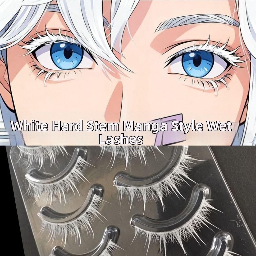 

Eyelashes Extension White Lashes Long Cross Eye Makeup Tools New White False Eyelashes for Cosplay E