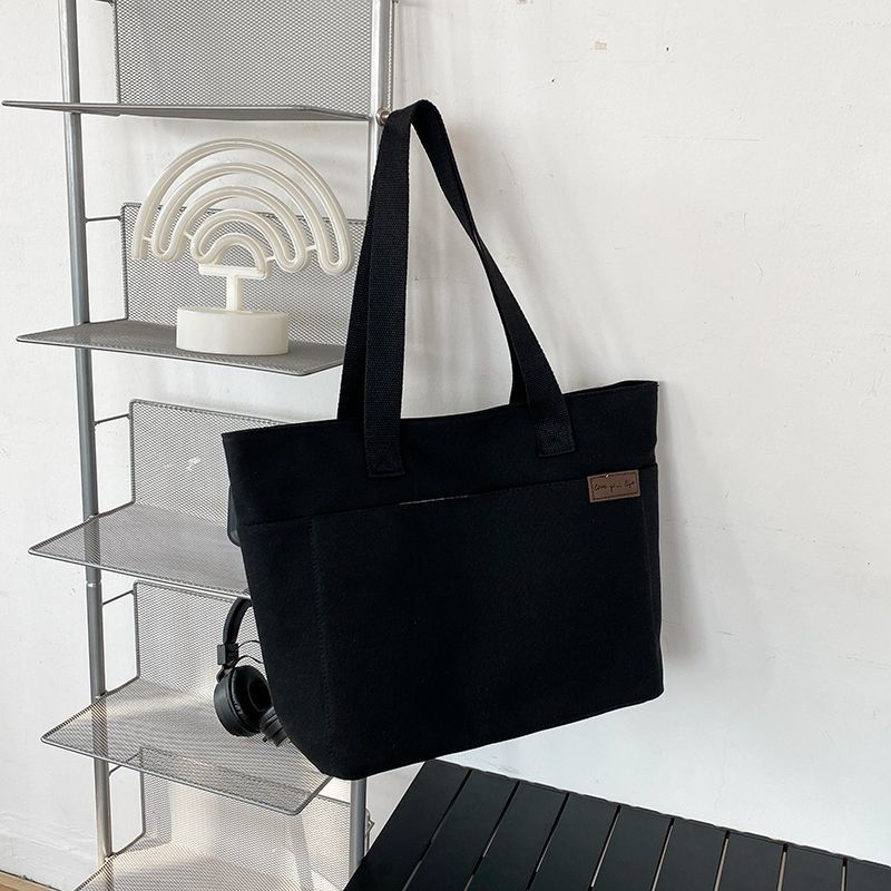 

Холщовая сумка, наплечная сумка для студента колледжа, простая большая вместимость, универсальная, повседневная сумка-тоут для офисного работника 33*38*12