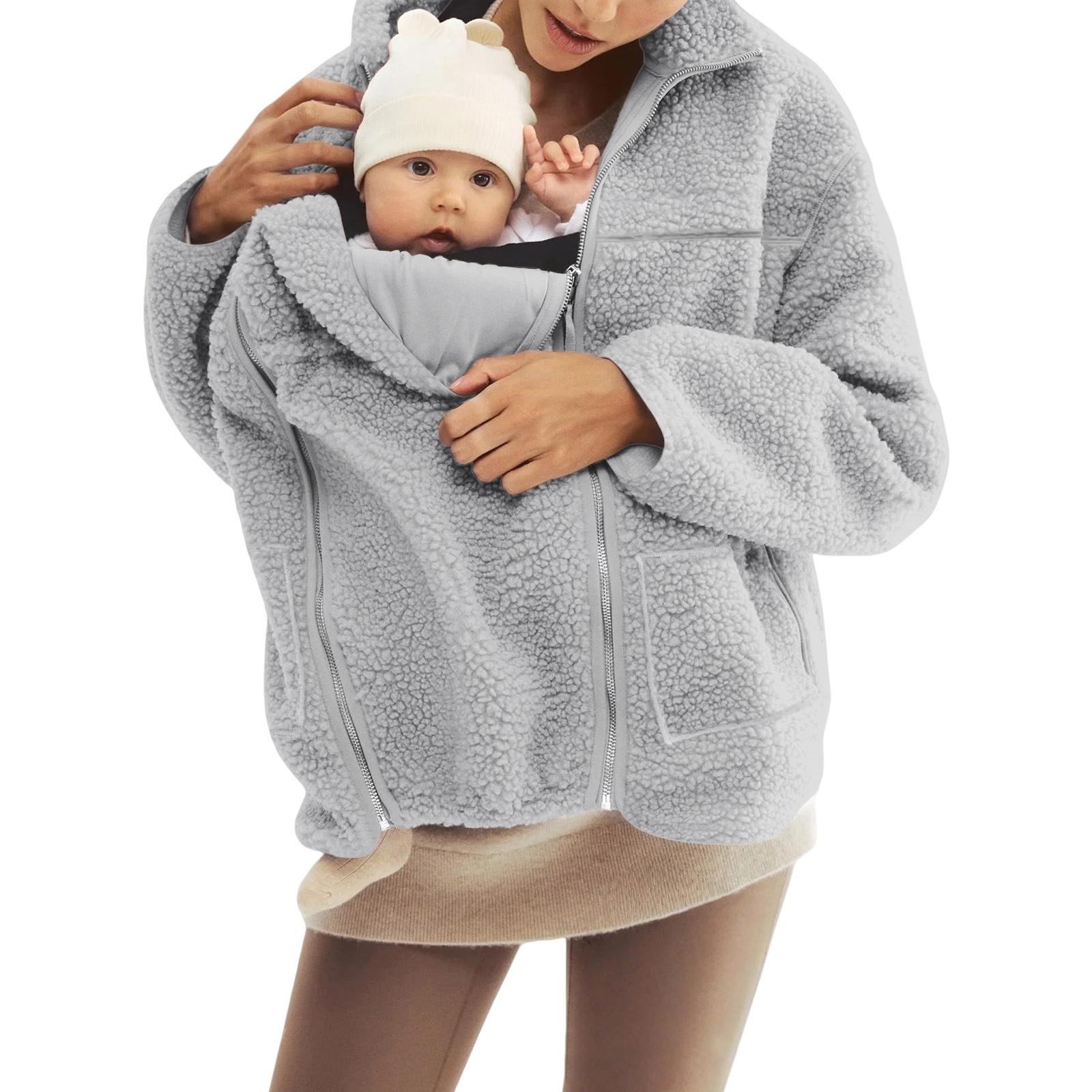 

Women s Shearling Solid Color Relaxed Turtleneck Coat Warm Woolen Overcoat L