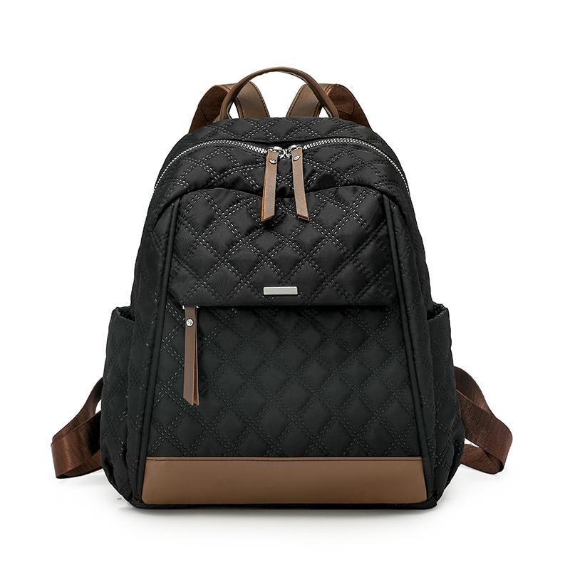 Rhomboid Quilted Backpack Women's Large Capacity Backpack