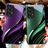 Tiefblaue Mode Für Samsung Galaxy S 8 9 10 20 Plus 21 FE 22 23 24 Ultra S7 Edge Schwarz Gehärtetes Glas Handyhülle Hartschale