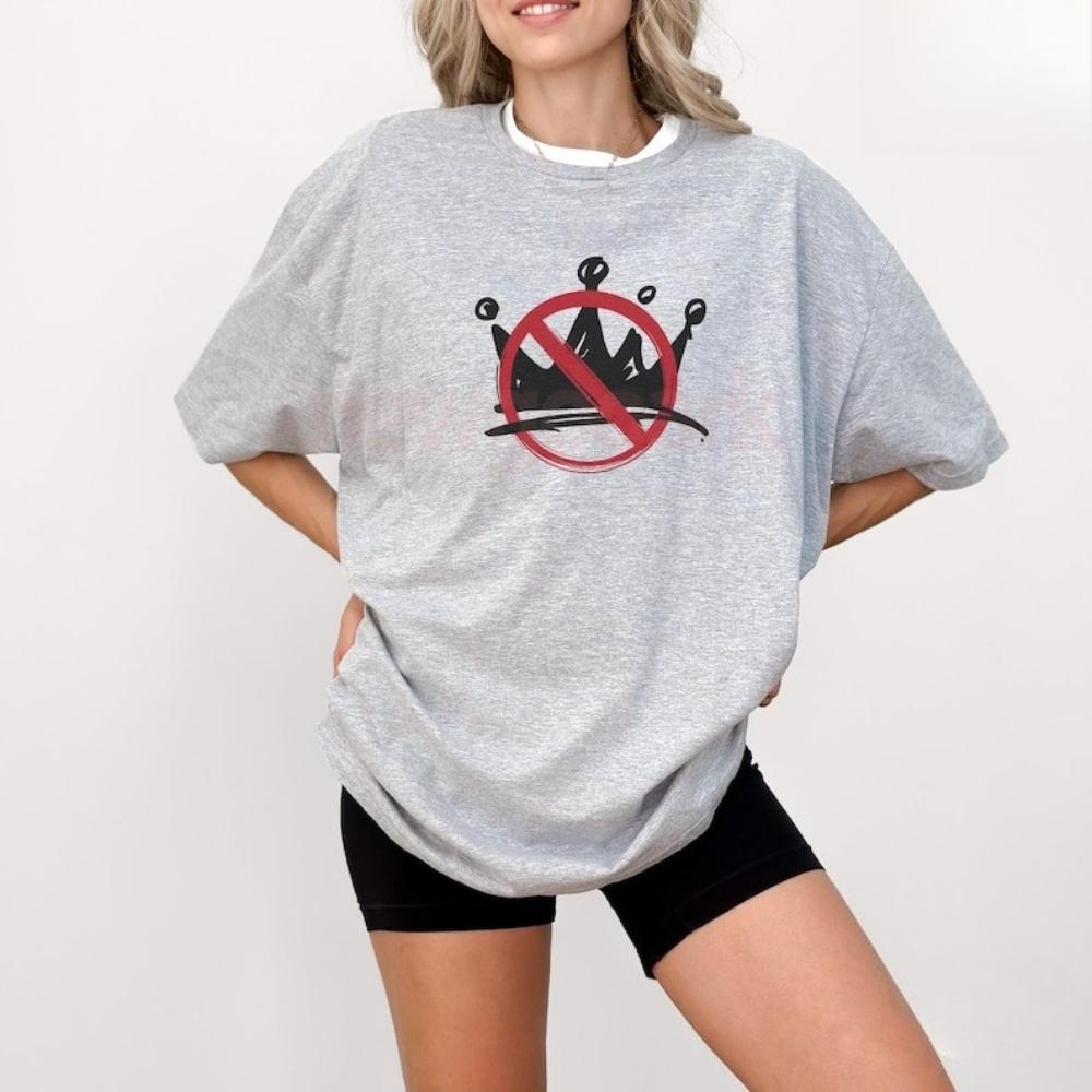 Keine Könige in Amerika Damen Unisex Shirt Krone Keine Könige Shirt Grafische T-Shirts Lässig Outdoor Baumwolle Atmungsaktiv Kurzarm