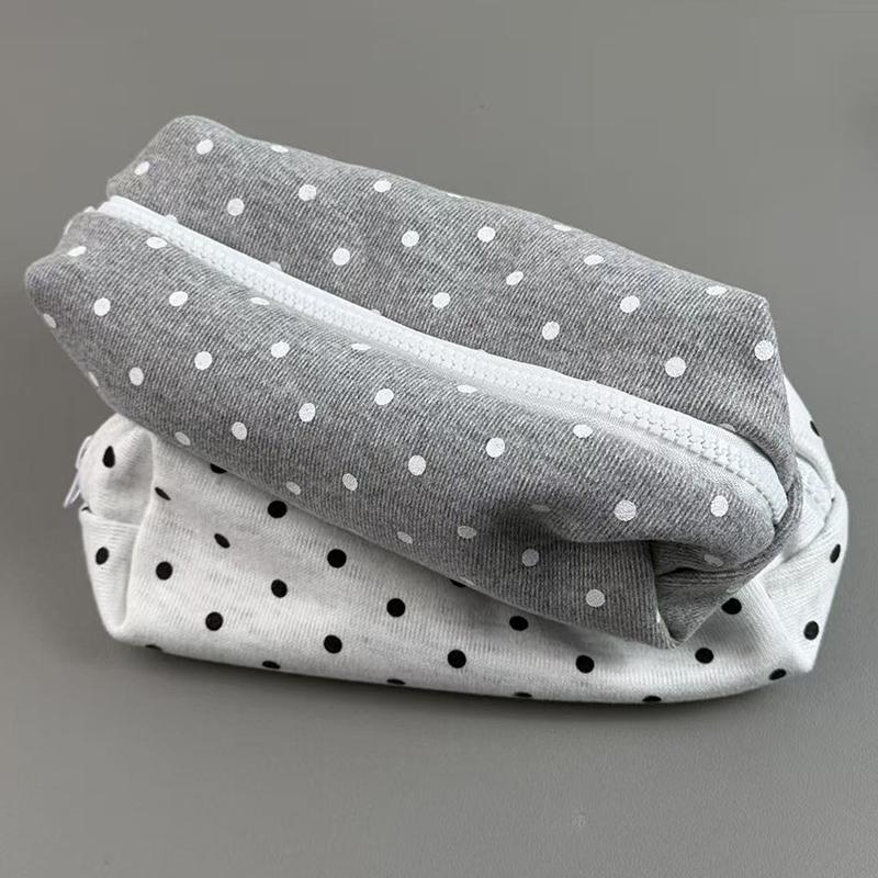 Polka Dot Design Pencil Case Large-Capacity Soft Touch Pen Bag Stationery Pouch Stationery Organizer Back To School