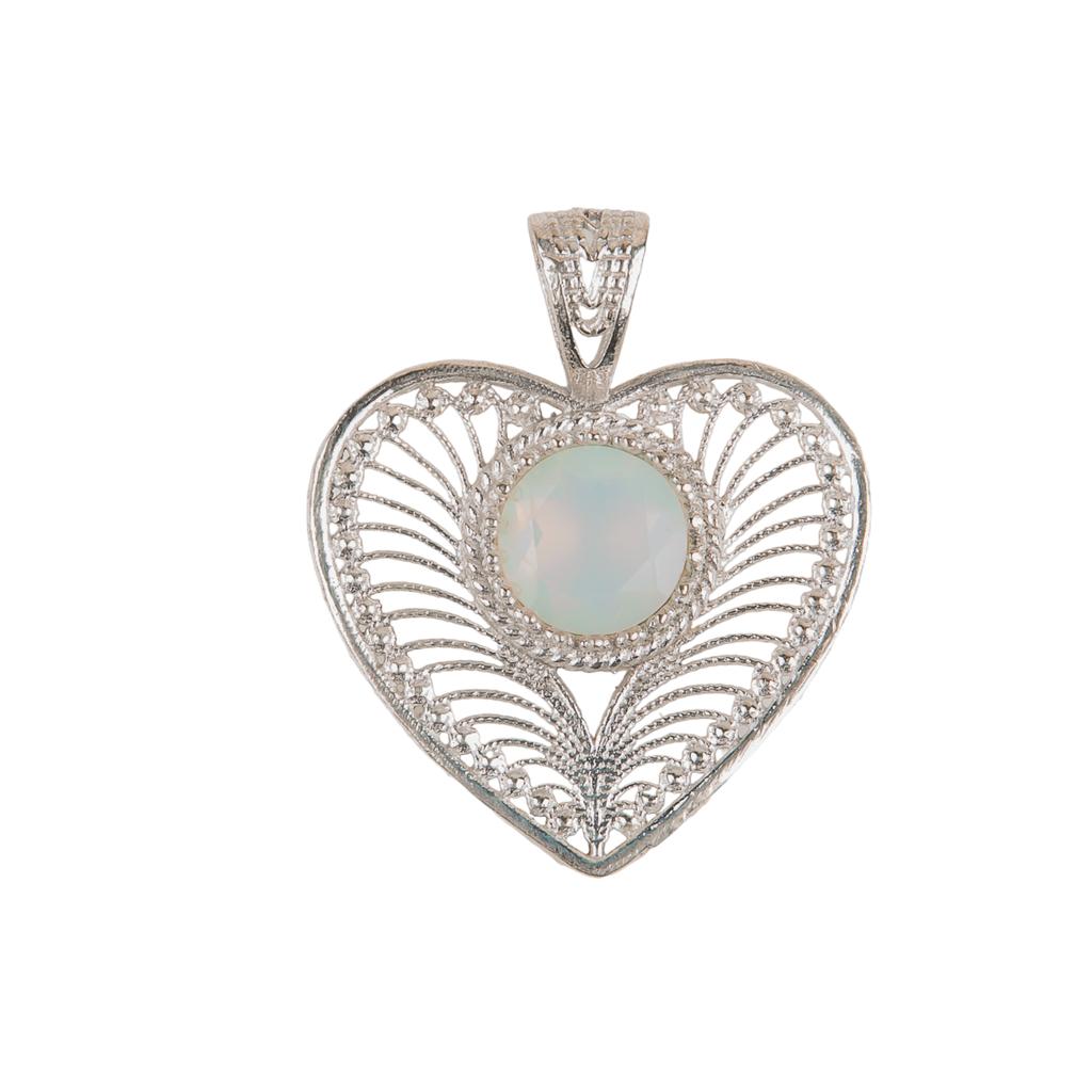 Milky Opal  Gemstone 925 Sterling Silver Jewelry Handmade Pendant 1.4" For Women CP-15-14
