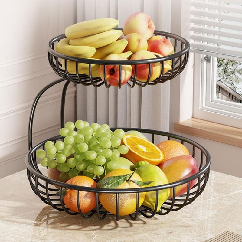 Modern Stackable Iron Wire Fruit Basket Metal Wire Kitchen Produce Stand Kitchen Metal Wire Fruits Stand Holder